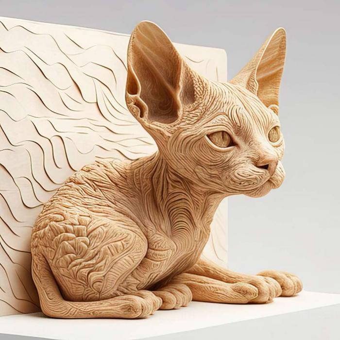 3D model Devon Rex cat (STL)